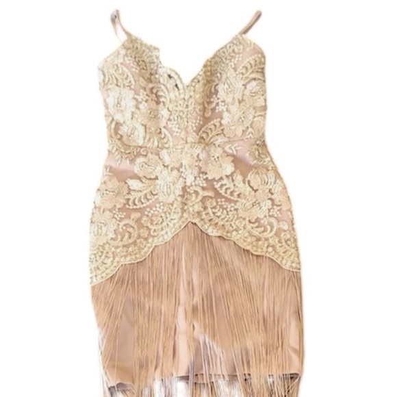 NWT Revolve Elliatt Amour Bodycon Dress. Gold/Beige. Size Small - Picture 5 of 9